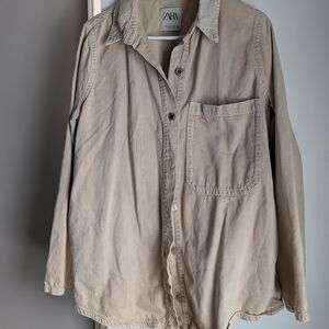 Zara Women's Tan Shirt Jacket